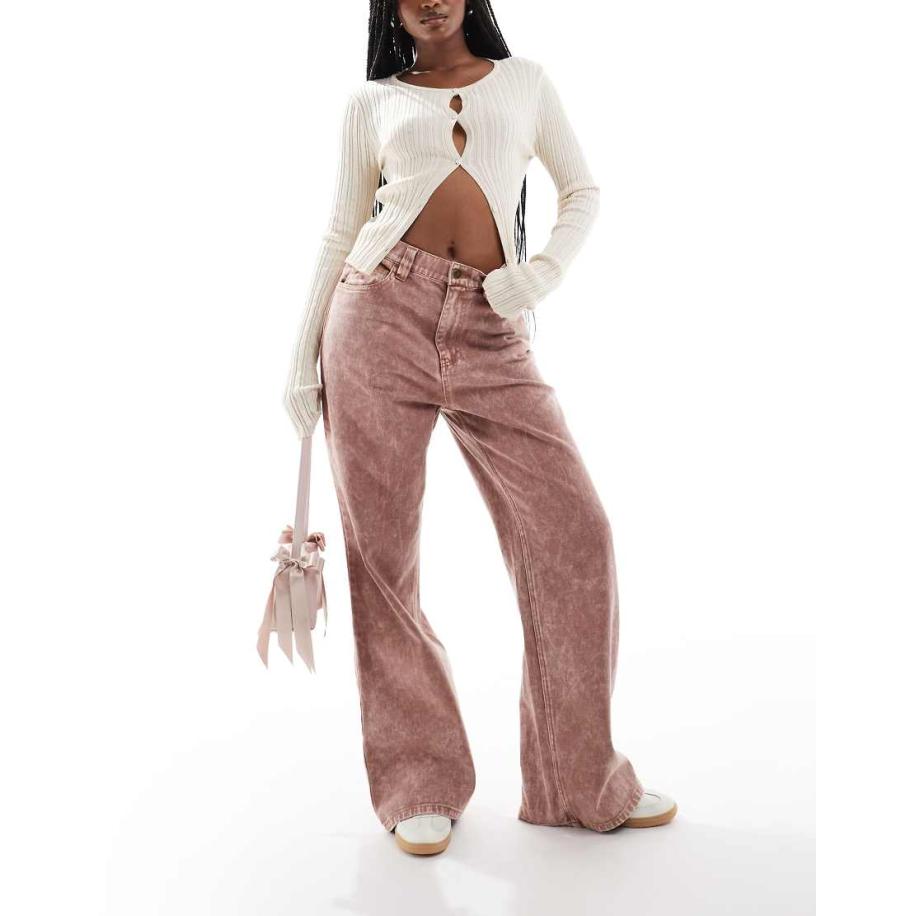 Deus Ex Machina X ASOS Exclusives Denim jeans met wijde pijpen en dirty wash-Blauw Blauw