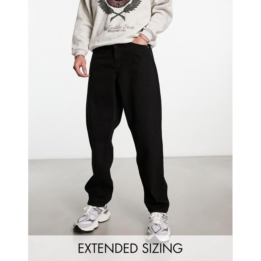 ASOS DESIGN - Baggy jeans in zwart Zwart