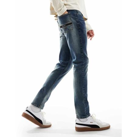 Marshall Artist - Skinny jeans in vintage wassing-Blauw