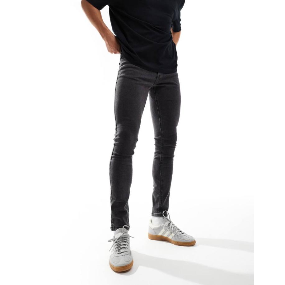 COLLUSION - Skinny jeans met halfhoge taille in zwarte wassing Zwart