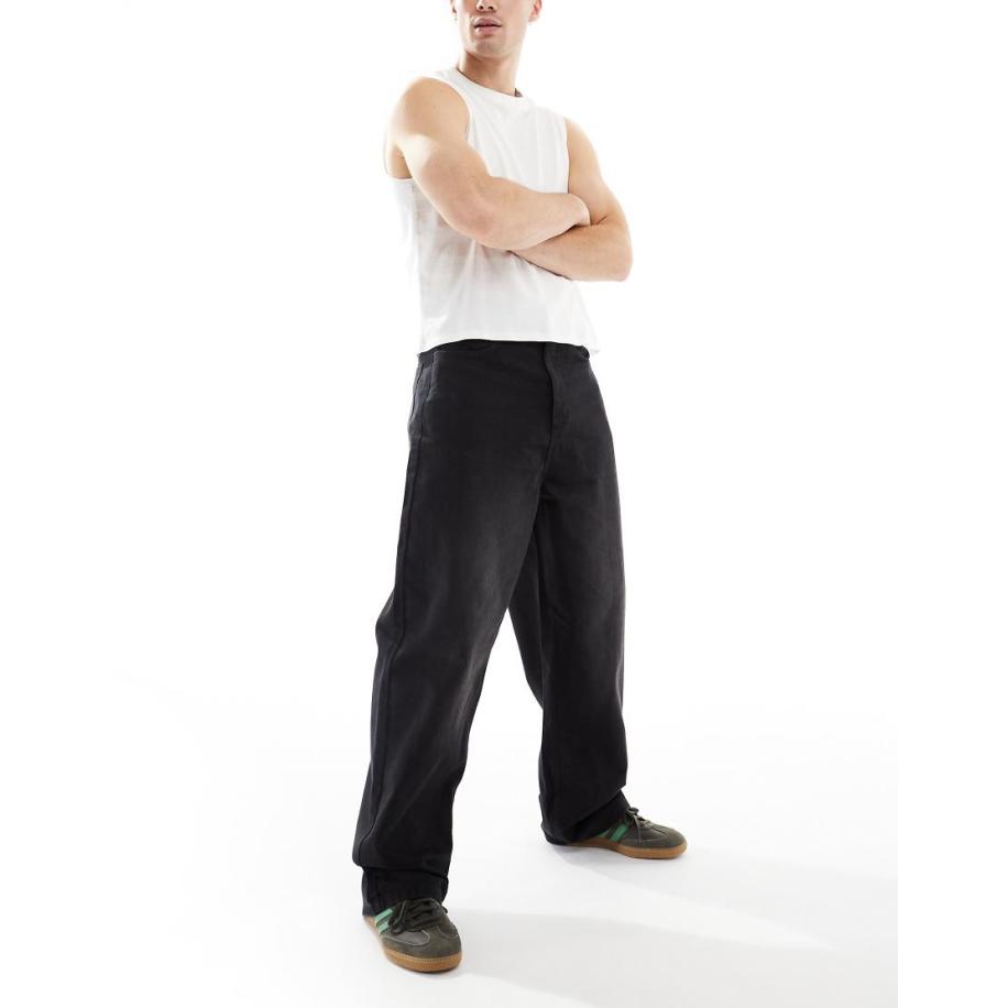 COLLUSION - x001 - Anti-fit jeans in zwart met wassing Zwart