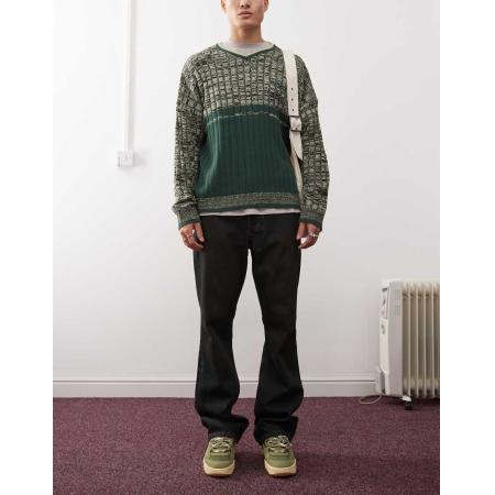 Weekday - Motion - Slim-fit bootcut jeans in zwart-Blauw