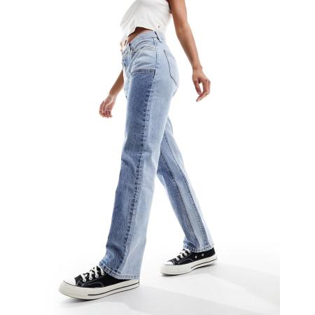 Levi's 501 Jaren 90 stijl jeans met panelen en rechte pasvorm in lichtblauwe wassing