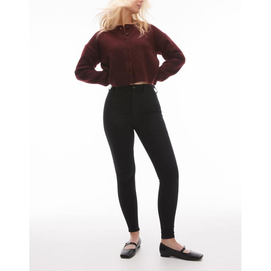 Topshop Hourglass Joni Super skinny jeans met hoge taille in zwart Zwart
