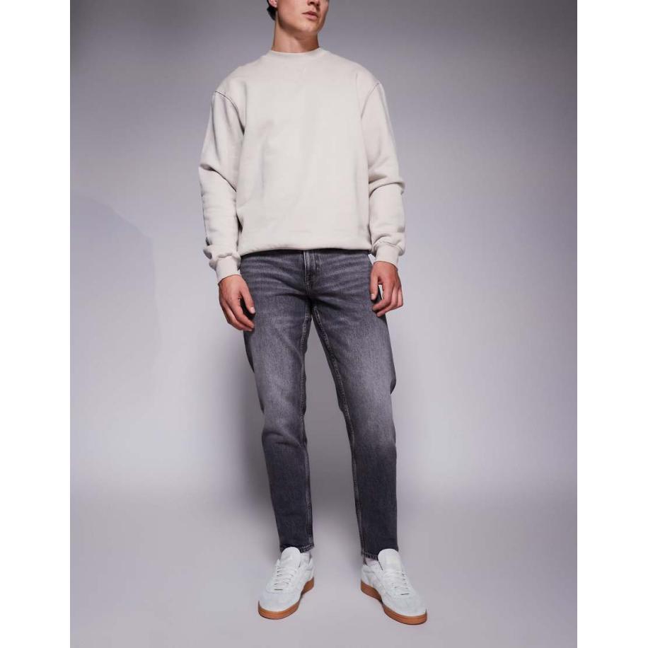 ASOS DESIGN - Smaltoelopende jeans met stretch in lichtgrijs Grijs