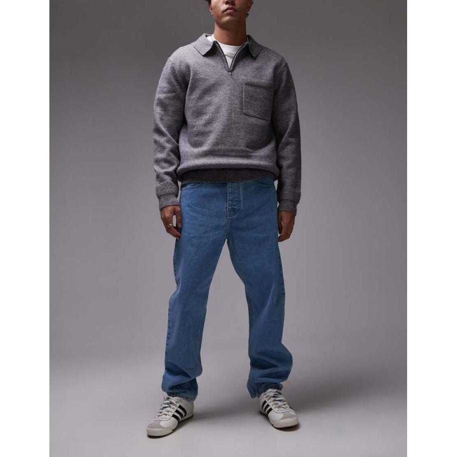 Carhartt WIP - Newel - Ruimvallende smaltoelopende jeans in lichtblauw Blauw