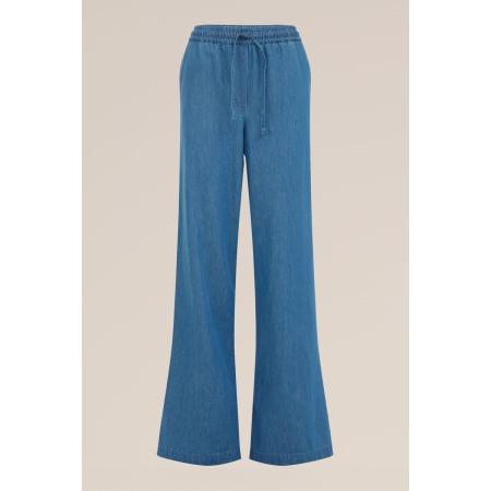 Blue Ridge dames wide leg broek - Relaxed Fit - Blauw - Katoen - Maat: 32