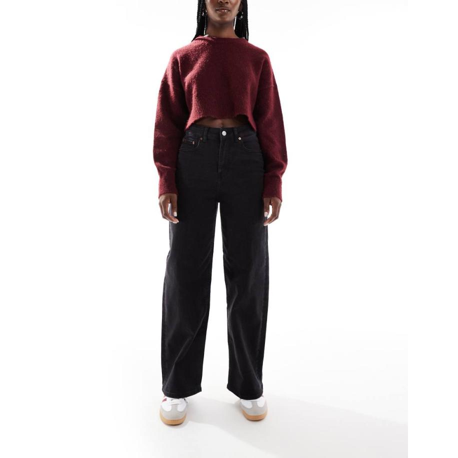 JJXX Tokyo Jeans met hoge taille en wijde pijpen in zwart Zwart