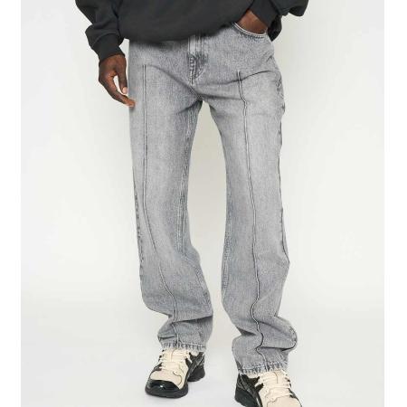 Multiply Apparel - Multiply - Geplooide denim jeans in grijs