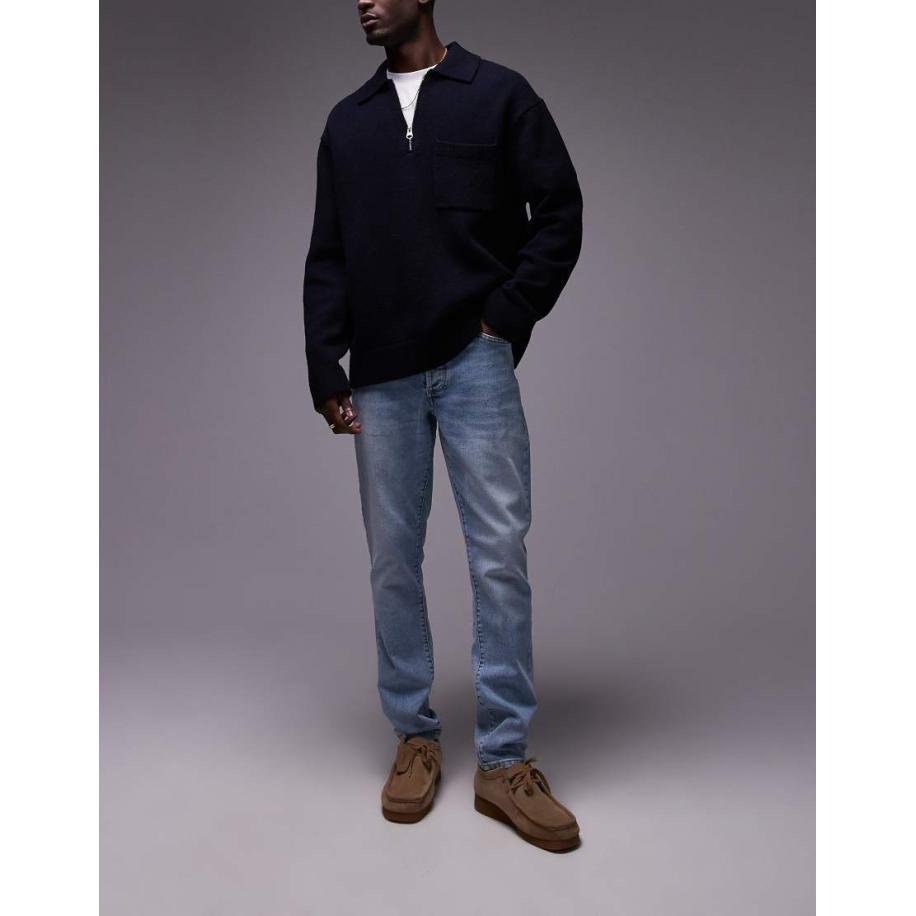 Topman - Skinny jeans met stretch in lichte wassing blauw Blauw