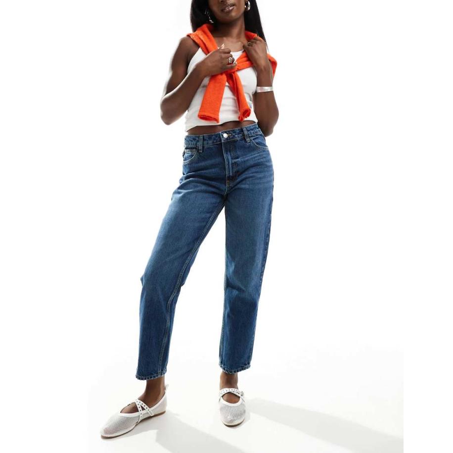 Mango 2000 Mom jeans in middenblauw Blauw