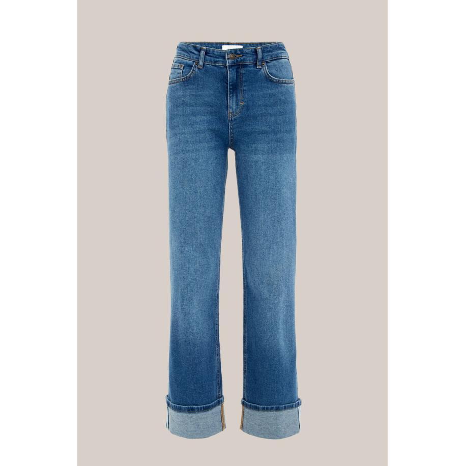 Blue Ridge dames wide leg jeans high waist - Donkerblauw - Katoen - Maat: 34 Blauw
