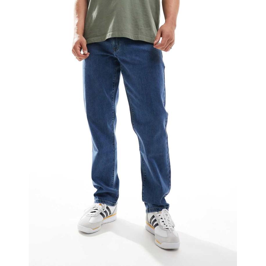 Farah - Norwood - Losse jeans in denim met wassing-Blauw Blauw