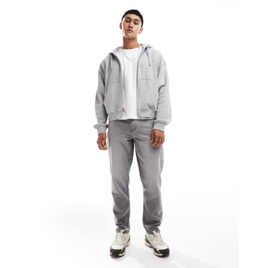 ASOS DESIGN - Toelopende jeans in grijs Grijs