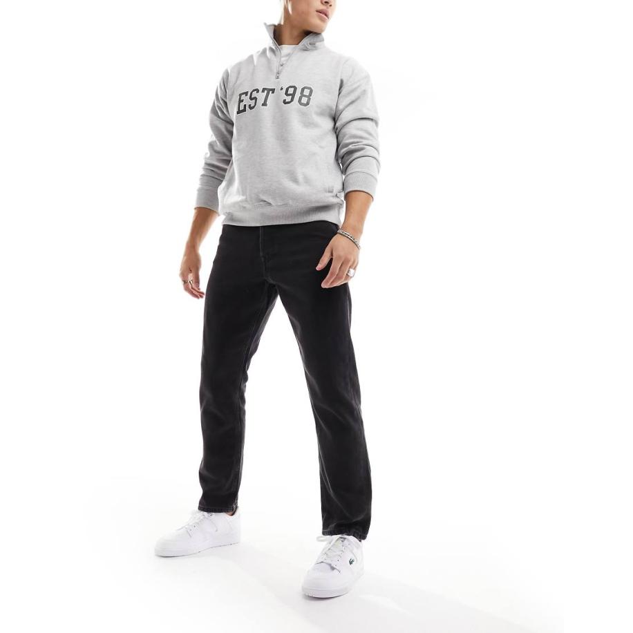 Jack & Jones Essentials - Chris - Rechte jeans in zwart met wassing Zwart