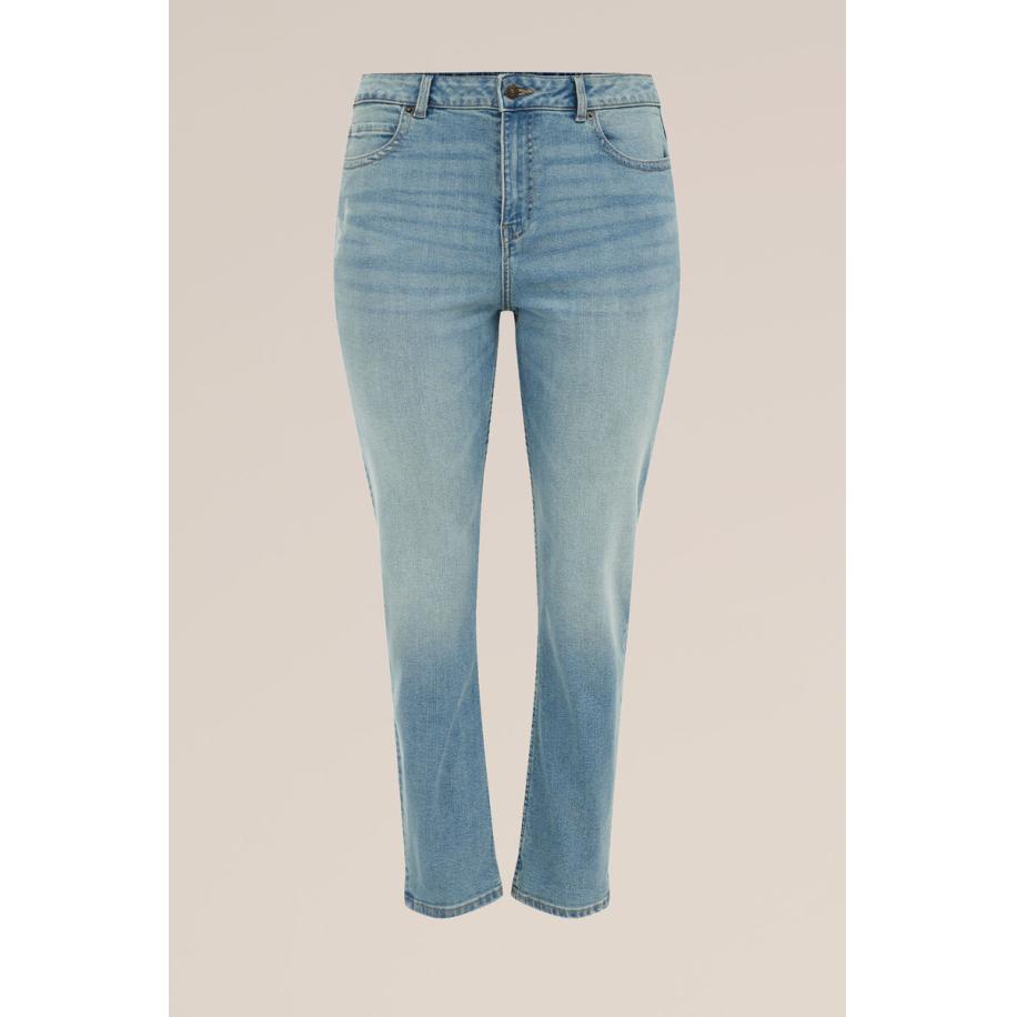 Blue Ridge dames mid rise jeans - Curve mid waist - Lichtblauw - Katoen - Plus Size Maat: 44 Blauw