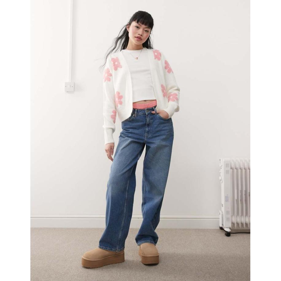 Miss Selfridge Baggy jeans met riempjes-Blauw Blauw