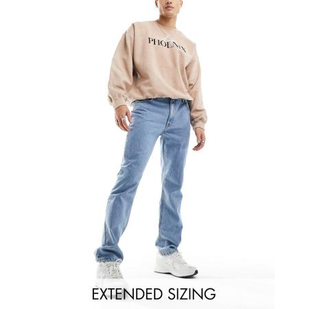 ASOS DESIGN - Jeans met rechte pijpen in middenblauwe wassing