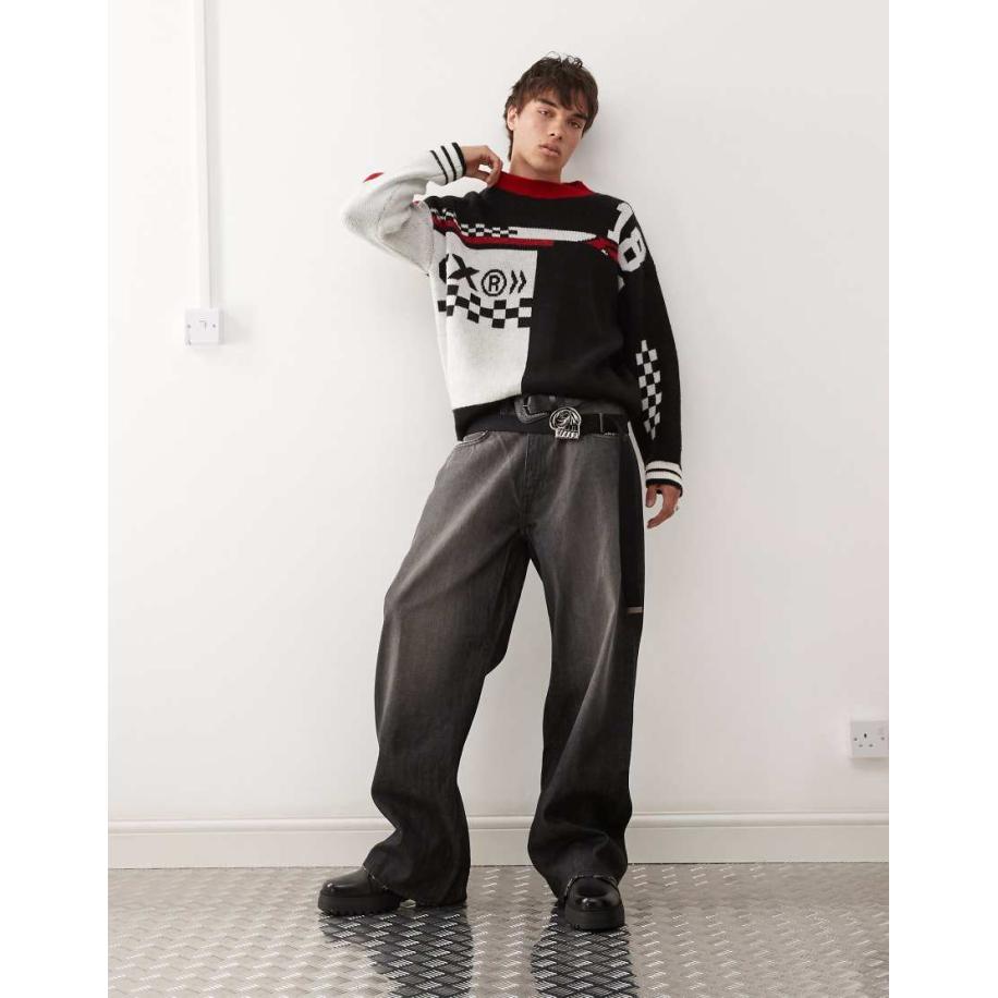 Cheap Monday - Looser - Baggy jeans in rubby zwart met wassing Zwart