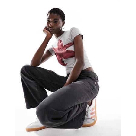 Motel Parallel Jeans met rechte pijpen en lage taille in vintage zwart