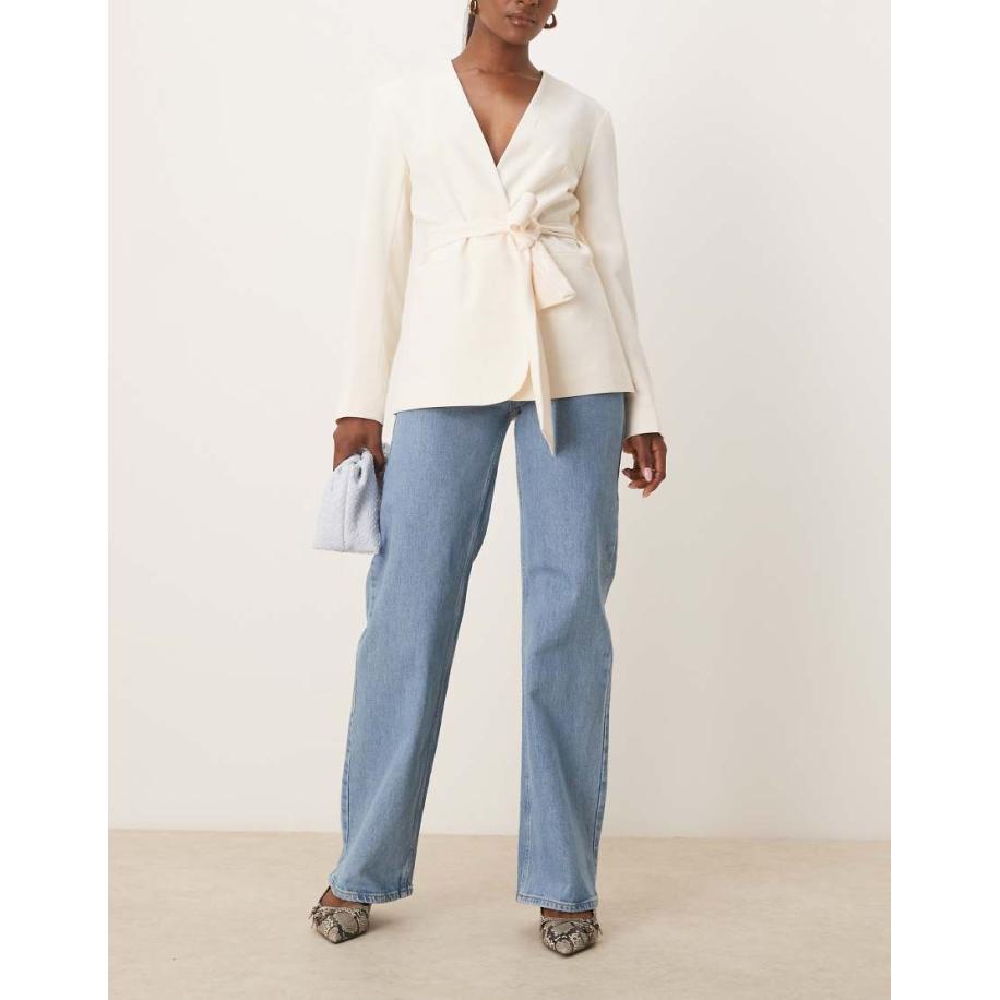 Selected Femme Alice Jeans met wijde pijpen in lichtblauw denim Blauw