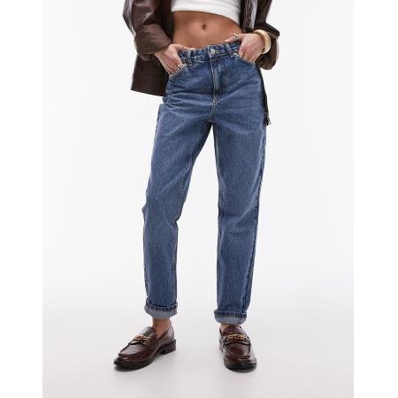 Topshop Original Mom jeans in middenblauw