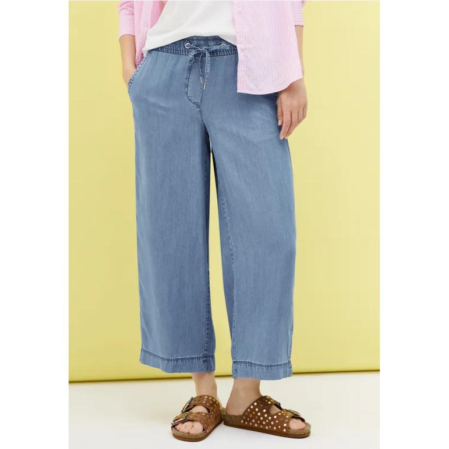 CECIL Wide Legs broek van lyocell Blauw