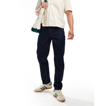 ASOS DESIGN - Jeans met smaltoelopende pijpen in indigo-Blauw