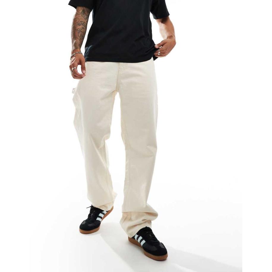 Calvin Klein Jeans - Rechte timmermansjeans in jaren 90-stijl in wit Wit