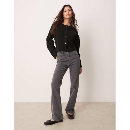ASOS DESIGN Flared bootcut jeans met halfhoge taille en comfortstretch in grijs