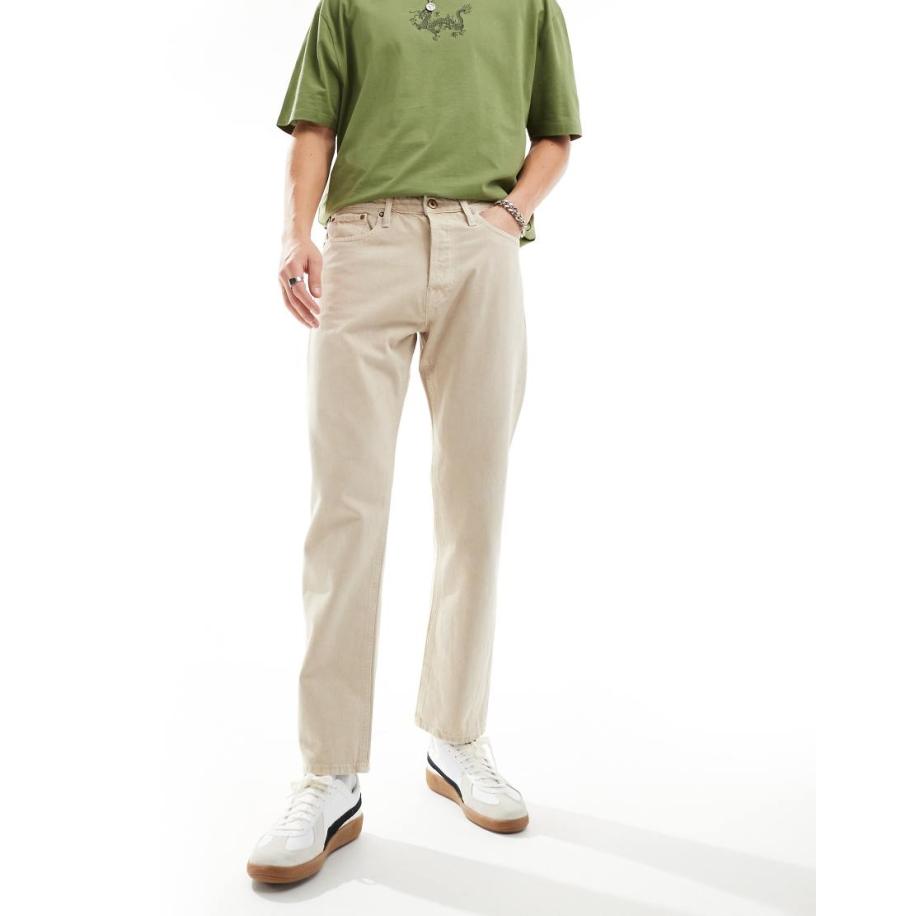Jack & Jones - Chris - Rechte jeans in beige wassing-Neutraal Multicolor