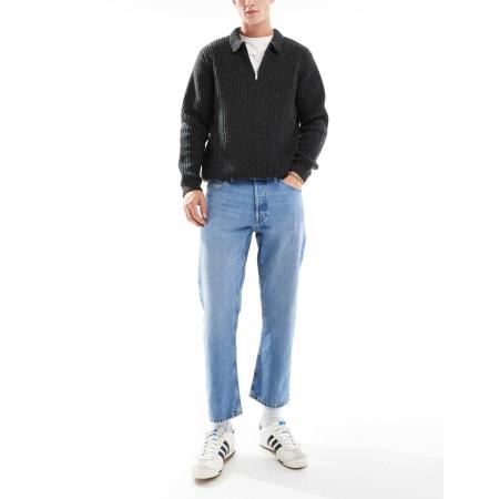 Jack & Jones - Mark - Cropped rechte jeans in middenblauwe wassing