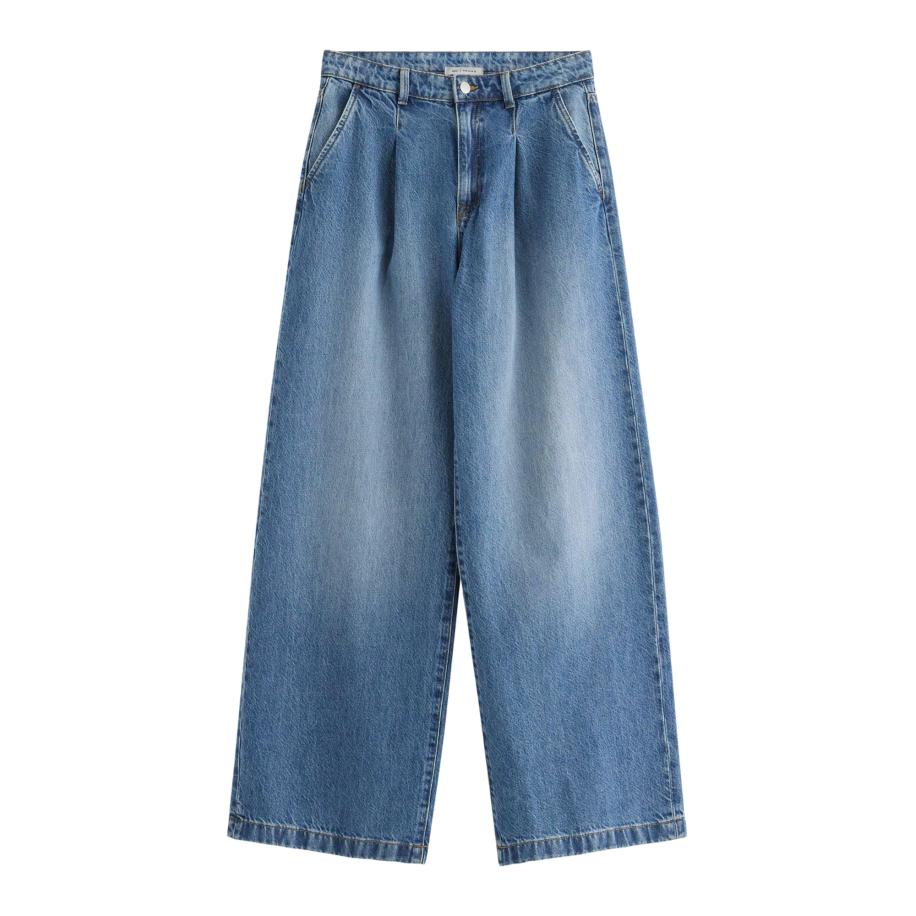 Lindex Lindex Bandplooi jeans blauw denim -