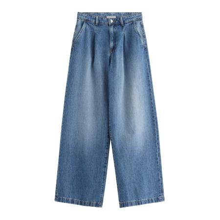 Lindex Lindex Bandplooi jeans blauw denim
