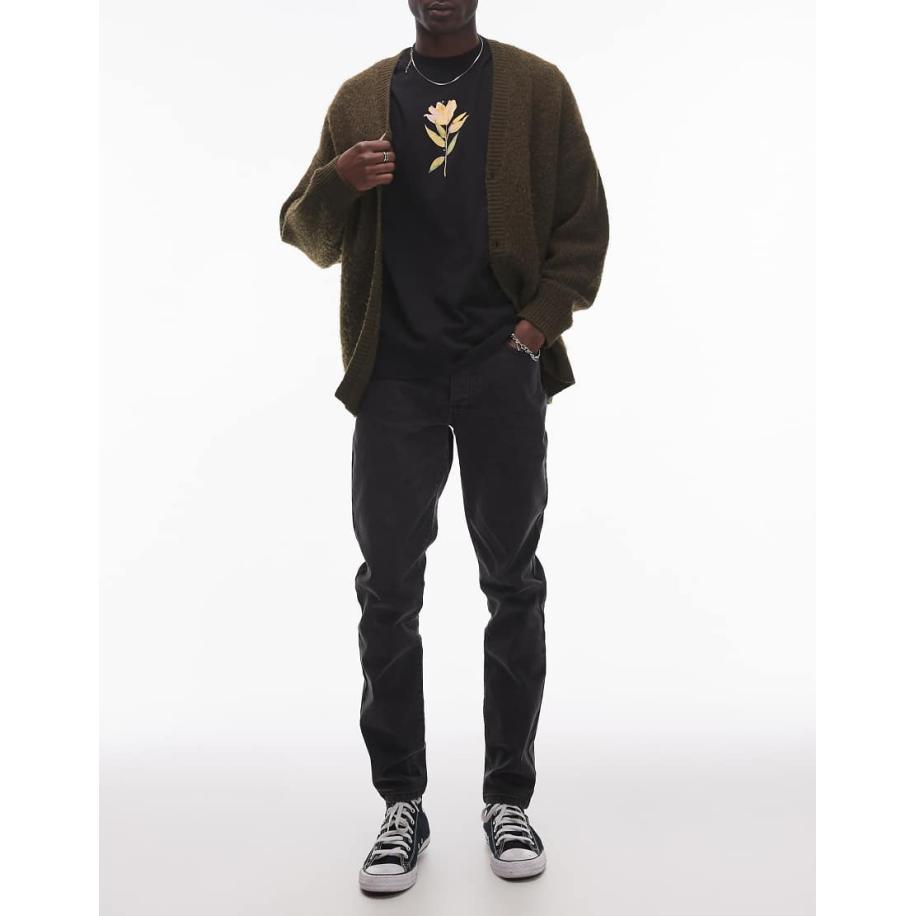 Topman - Stretch skinny jeans in zwart met wassing Zwart