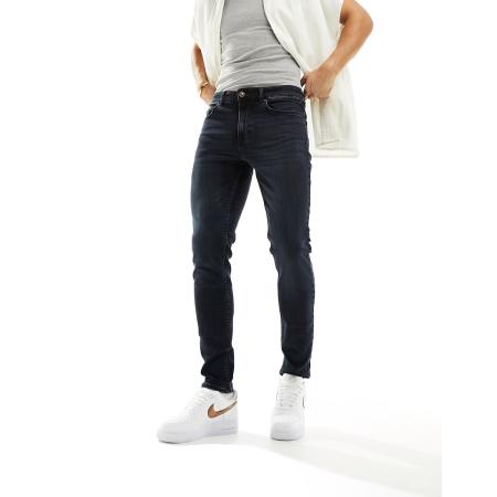 New Look - Skinny jeans in indigo met donkere wassing-Blauw