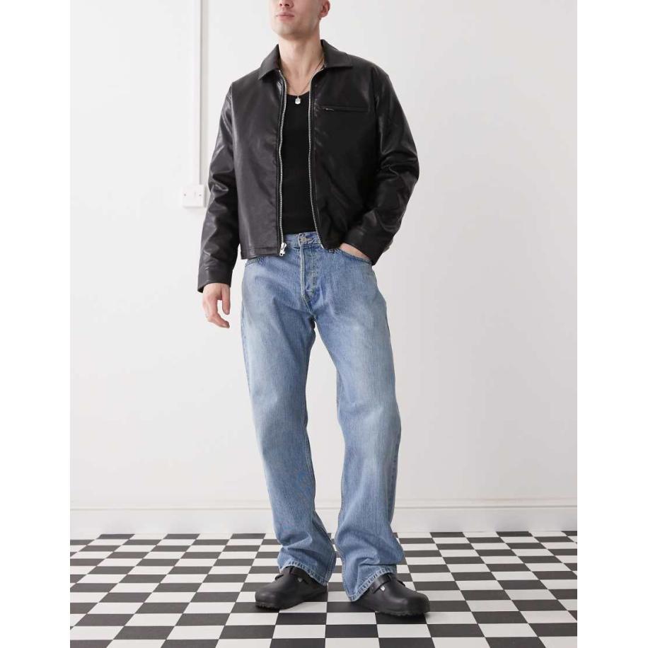 Weekday - Meteor - Ruimvallende jeans met rechte pijpen en lage taille in lichtblauw Blauw