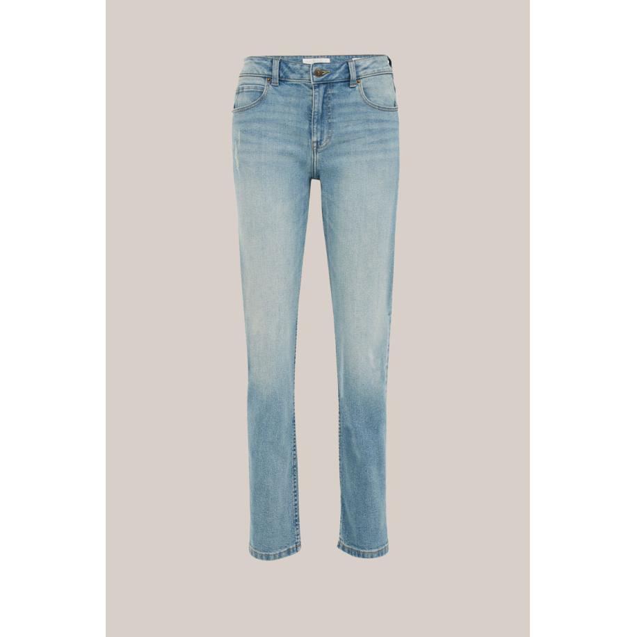 Blue Ridge dames mid rise tapered jeans mid waist - Lichtblauw - Katoen - Maat: 26 Blauw
