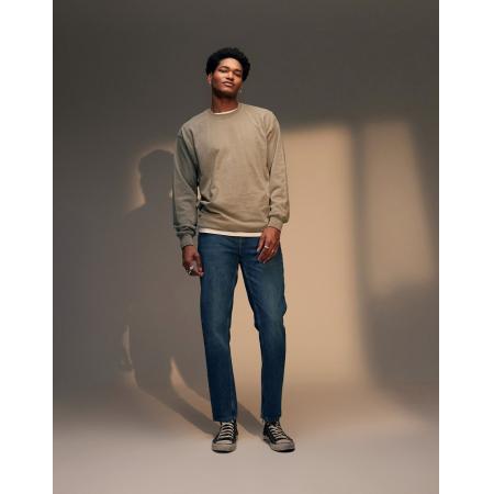 Topman - Stugge toelopende jeans in mid-wash blauw