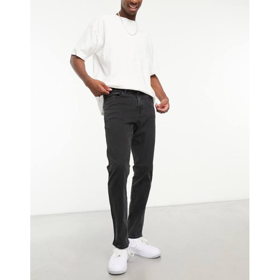 New Look - Smalle jeans in zwarte wassing Zwart