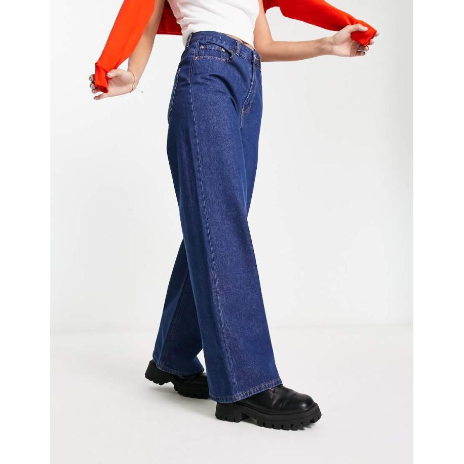 JJXX Tokyo Jeans met wijde pijpen en hoge taille in donkerblauw Blauw