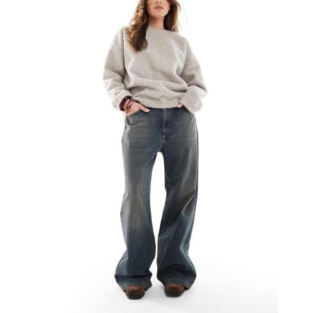 Cotton On Super baggy jeans met lage taille in roest blauw
