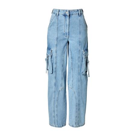 Misspap Misspap Cargojeans blauw denim