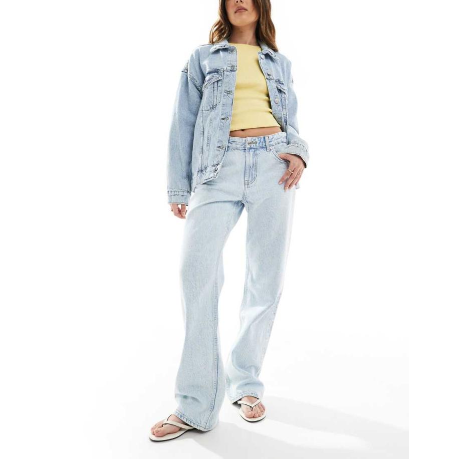 Bershka Jeans met rechte pijpen in super lichte wassing blauw Blauw