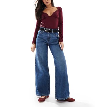 Cotton On Ruimvallende jeans met wijde pijpen in puur blauw