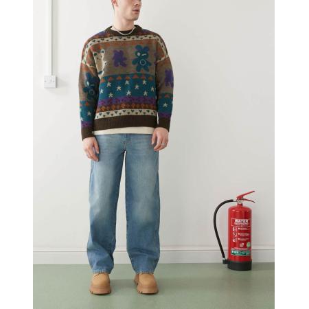 COLLUSION X011 - Timmermansjeans in mid-wash blauw