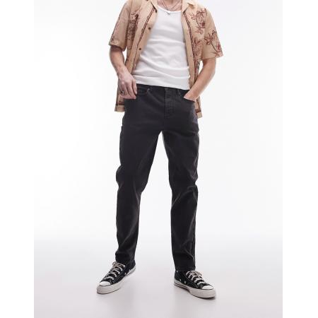 Topman - Smaltoelopende jeans in zwart met wassing