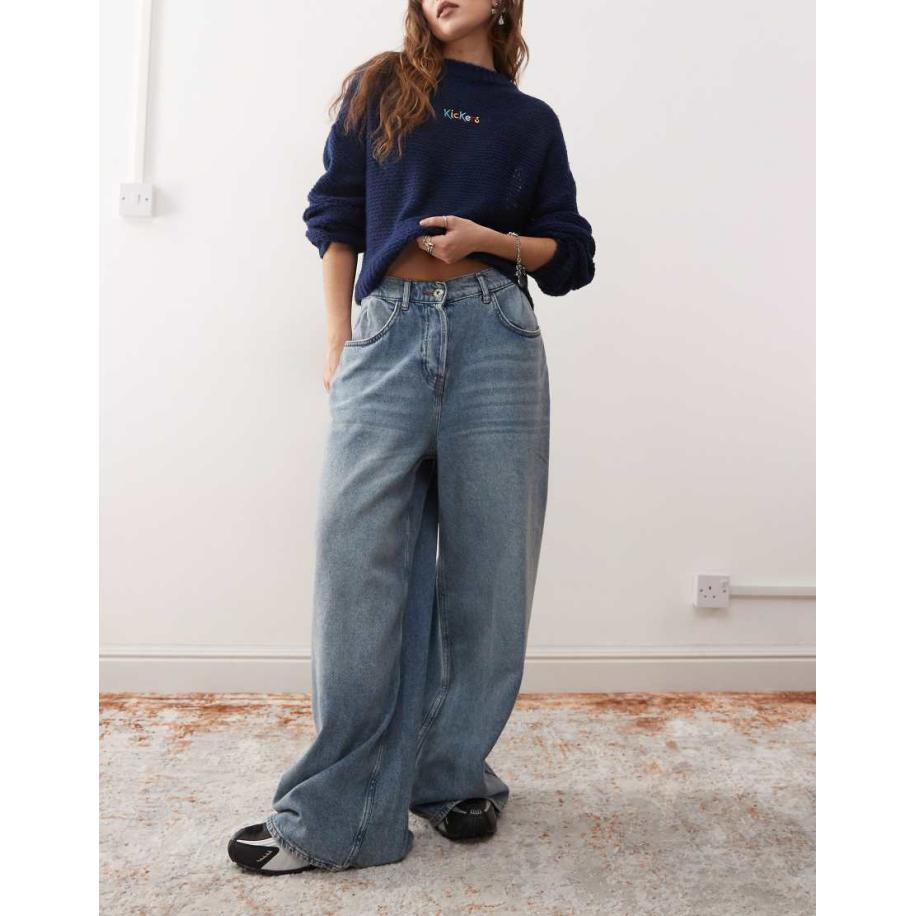 COLLUSION X007 XL baggy jeans in lichtblauw Blauw
