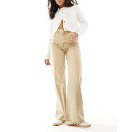 Levi's Ribcage Jeans met hoge taille en wijde pijpen in beige-Neutraal