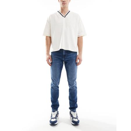 Only & Sons - Rope - Smalle toelopende jeans in middenblauwe wassing-Grijs